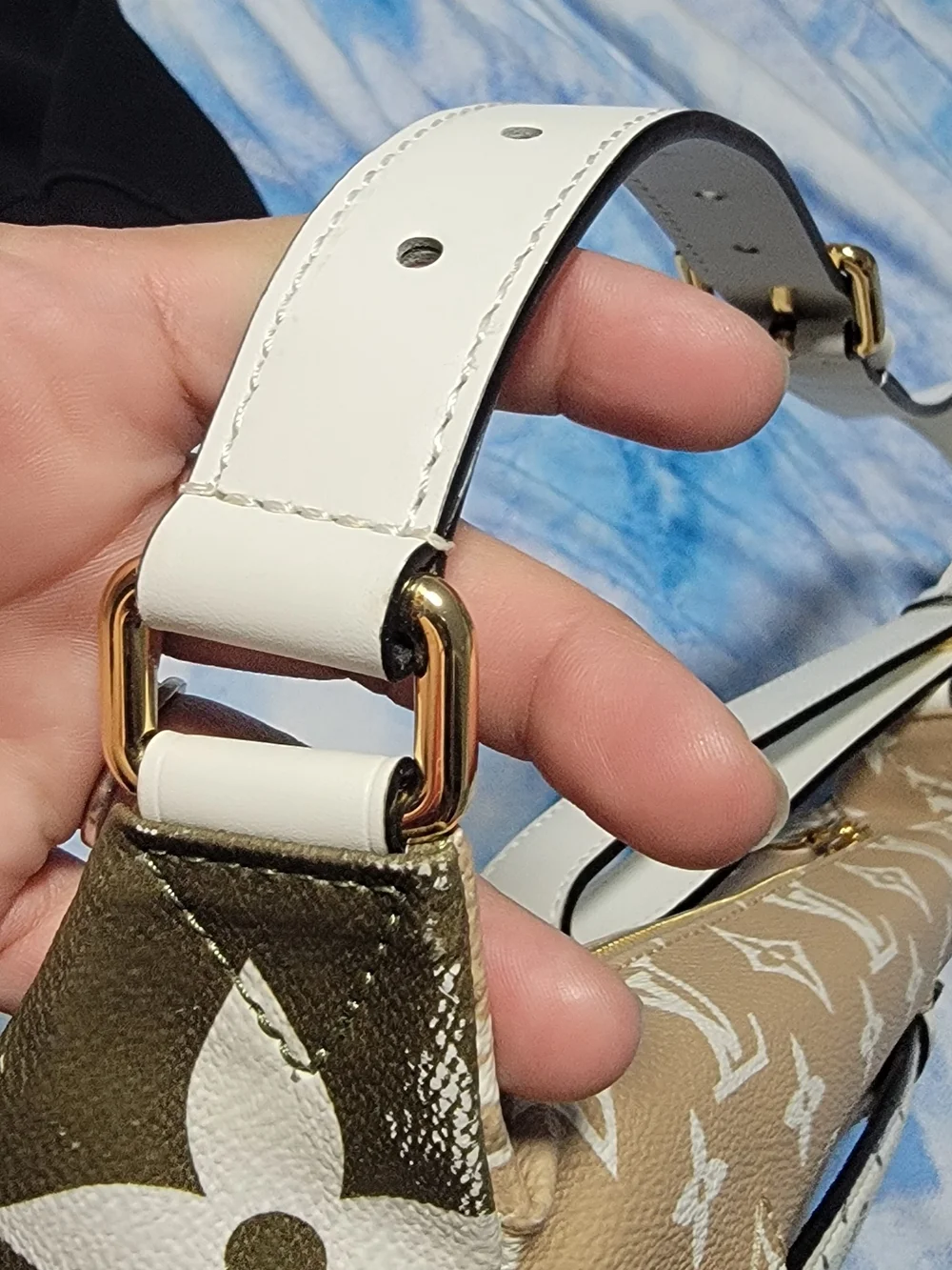 Louis Vuitton White and Brown Monogram Bumbag